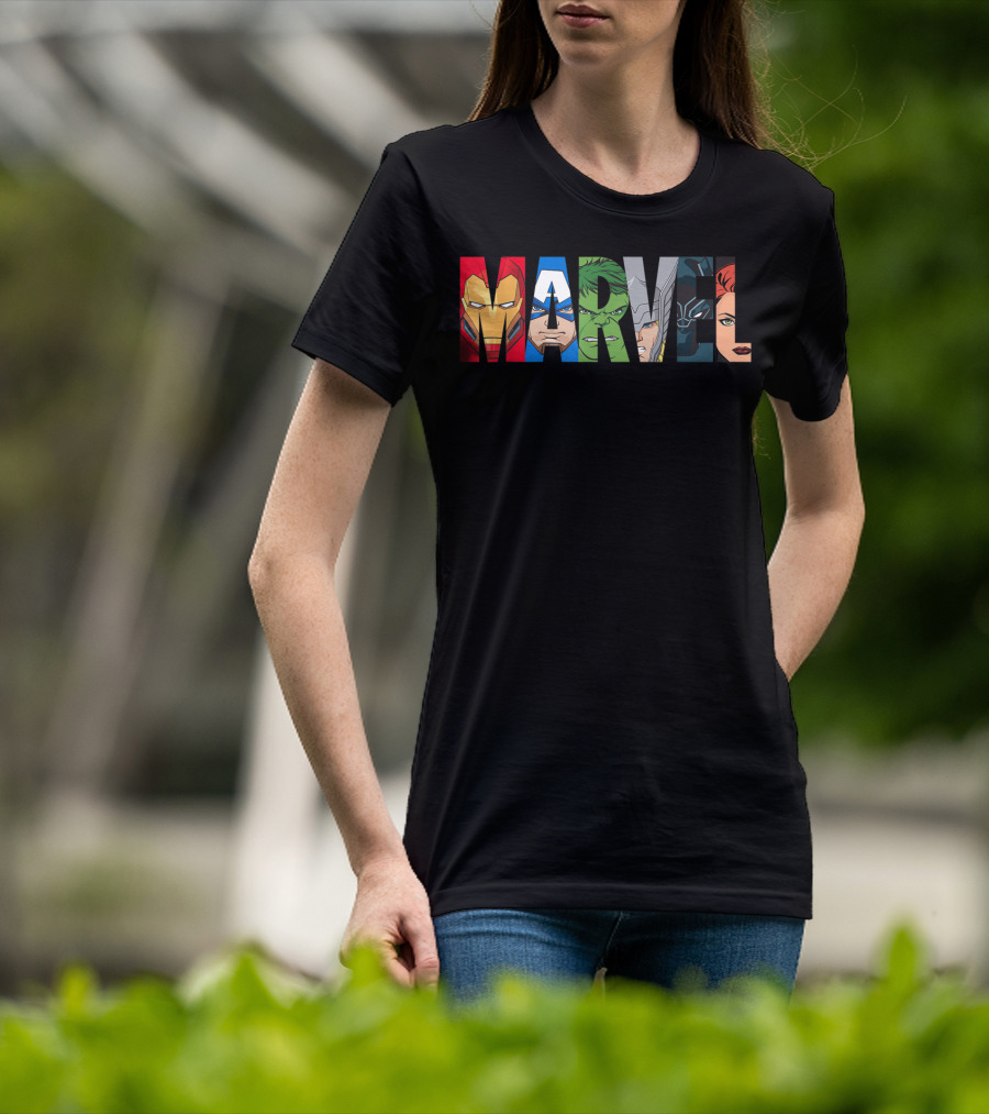 Marvel Avengers Iron Man Captain America Hulk Thor Black Widow Panther T-Shirt