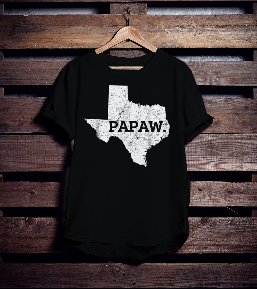 Papaw Texas Grandpa Map Outline T-Shirt