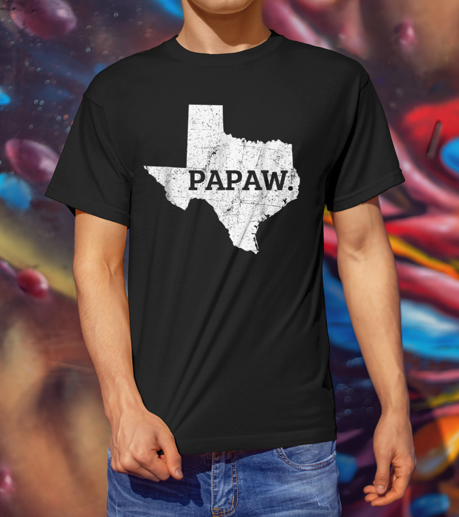 Papaw Texas Grandpa Map Outline T-Shirt