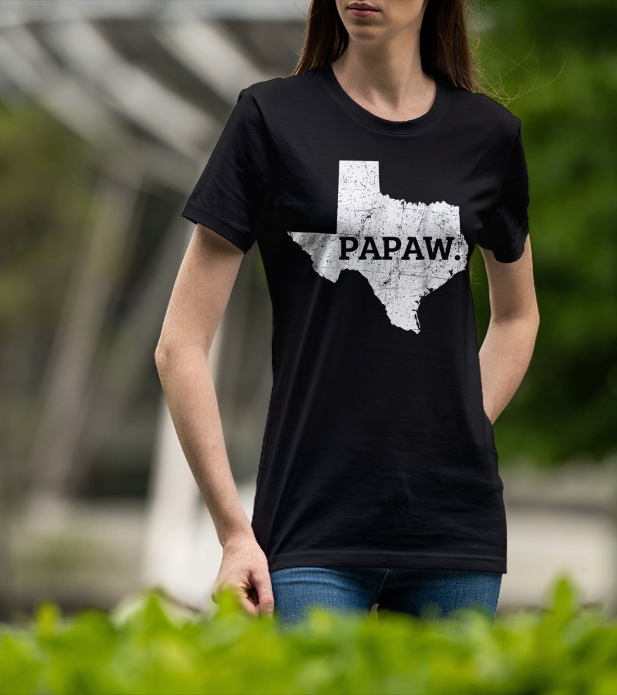 Papaw Texas Grandpa Map Outline T-Shirt