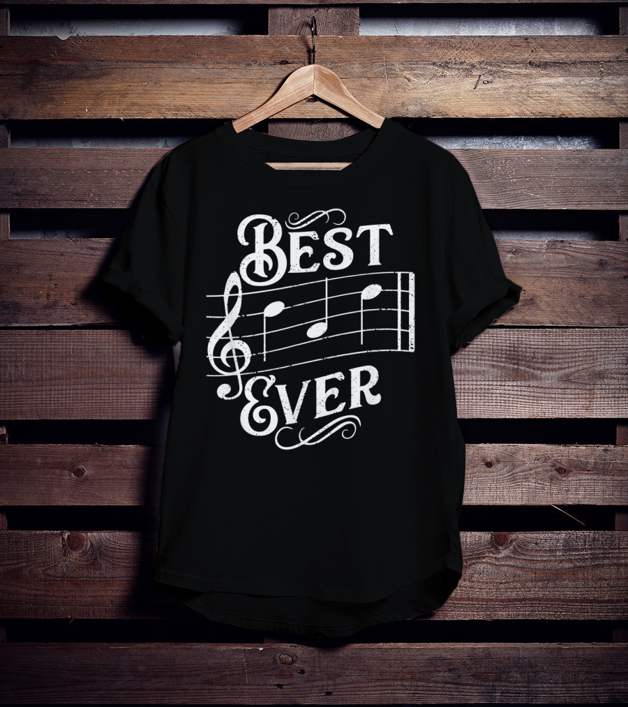 Best Dad Ever Music Notes T-Shirt