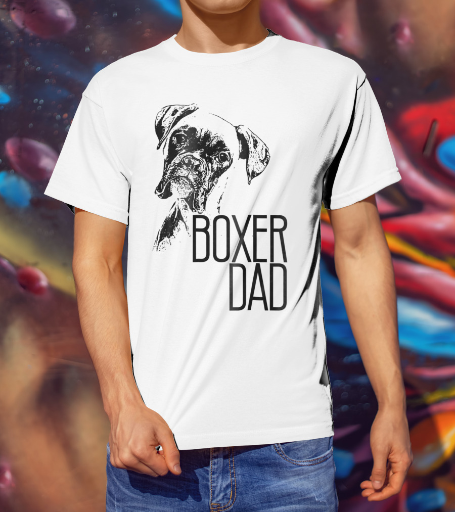 Boxer Dad Dog Face Dog Lovers Mens Boxer T-Shirt