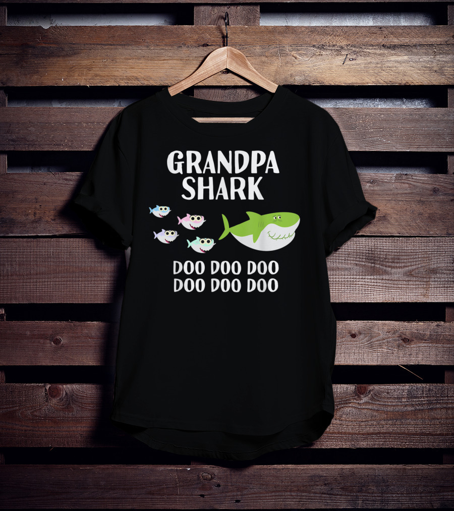 Grandpa Shark Doo Doo Doo Doo With Baby Sharks T-Shirt