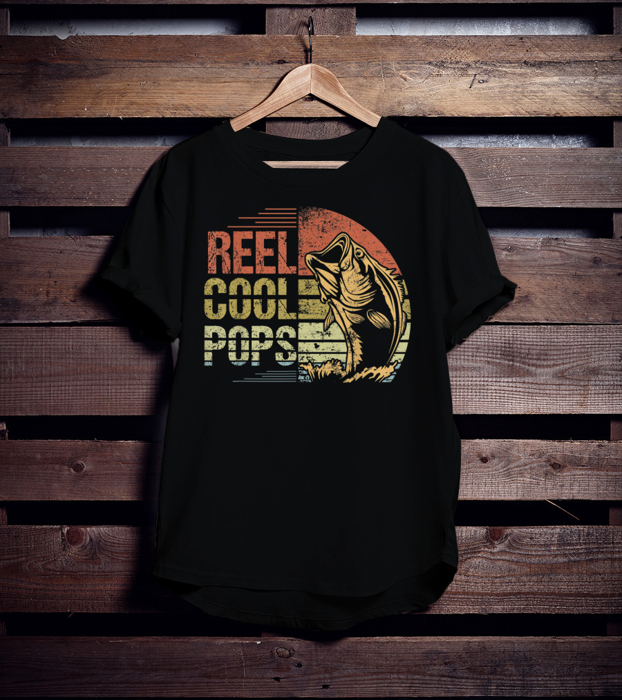 Reel Cool Pops Fishing Sunset With Jumping Fish T-Shirt