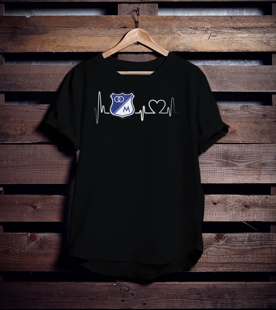 Millonarios Heartbeat Love Fan Crest T-Shirt