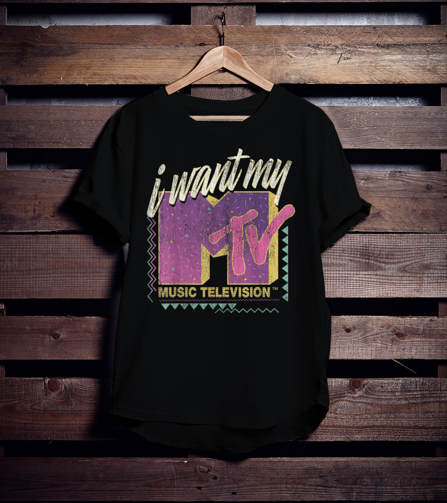 I Want My MTV Music Television Vintage 90's Colorful T-Shirt