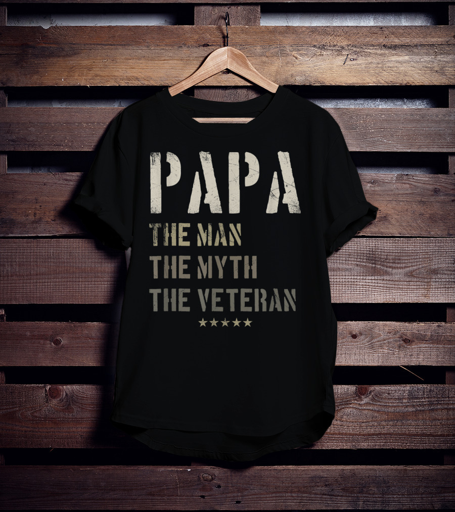 Papa The Man The Myth The Veteran T-Shirt