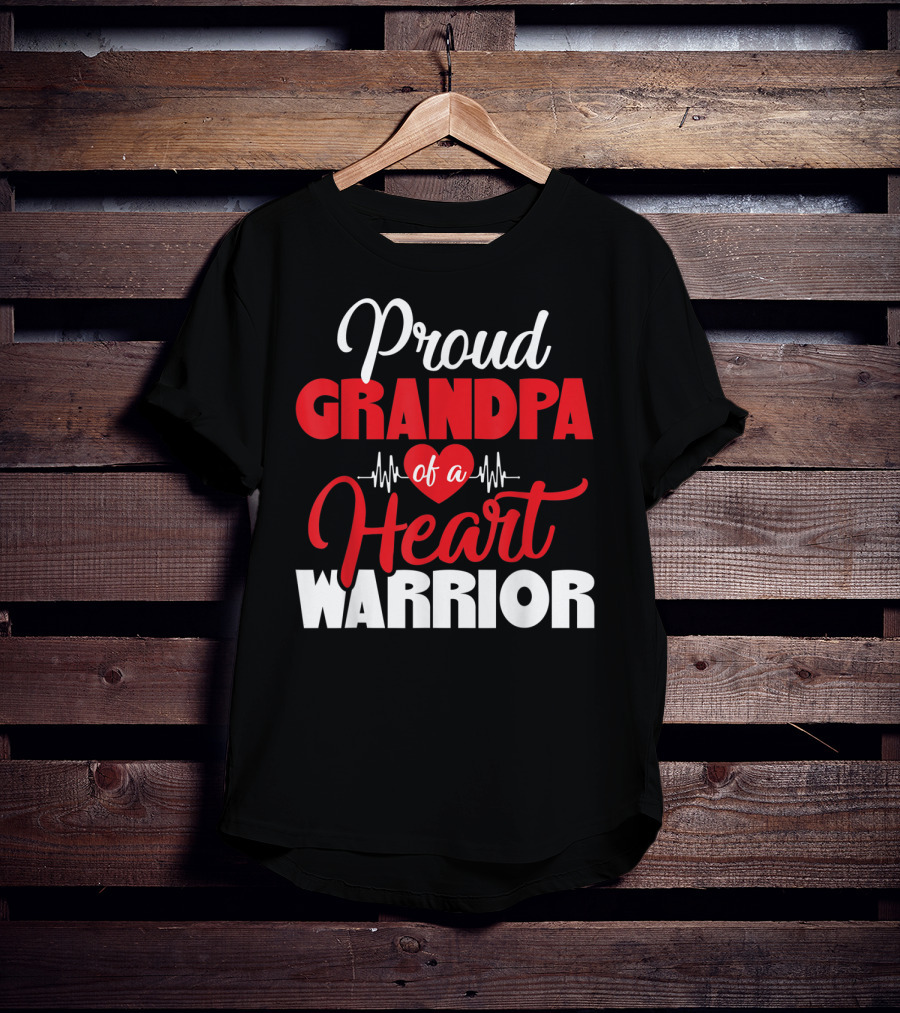Proud Grandpa Of A Heart Warrior CHD Awareness T-Shirt
