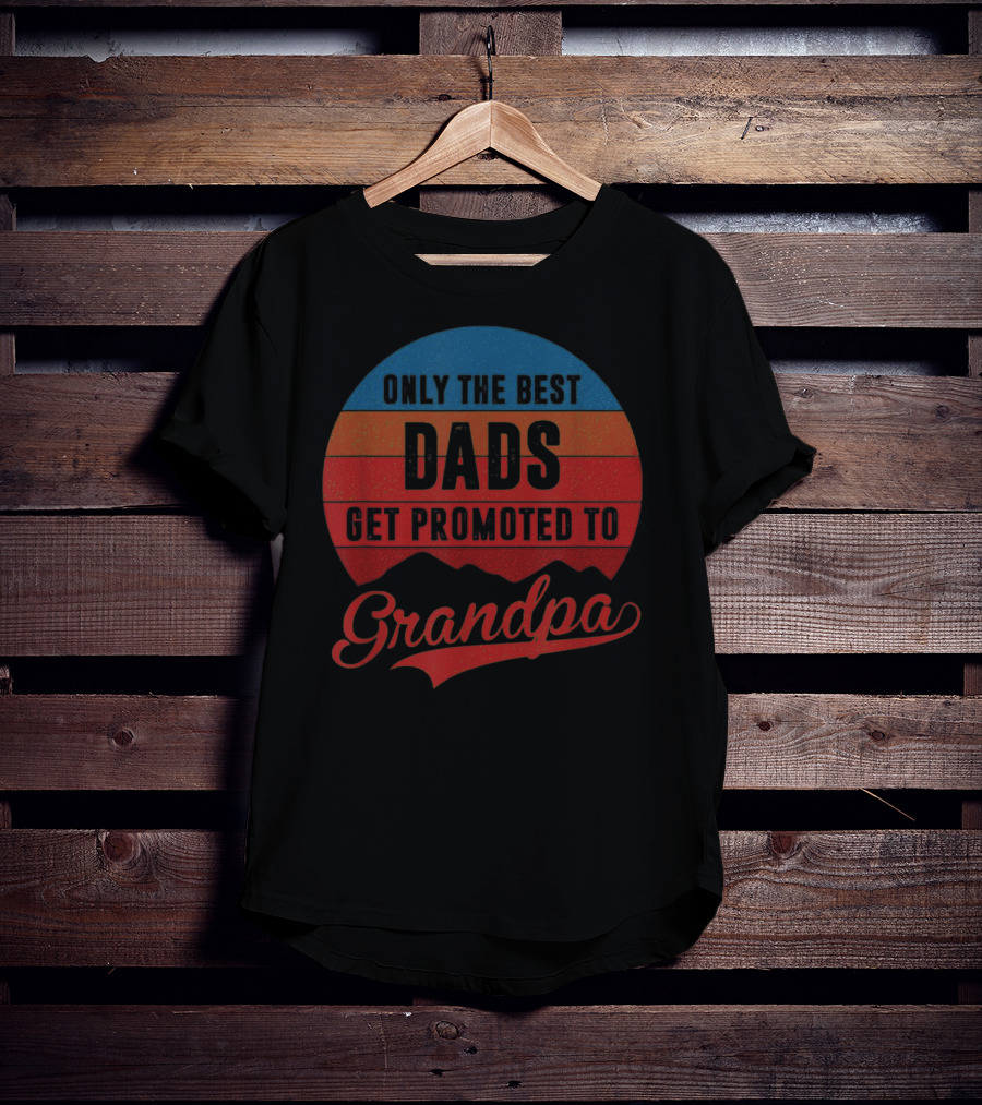 Only The Best Dads Get Promoted To Grandpa Retro T-Shirt