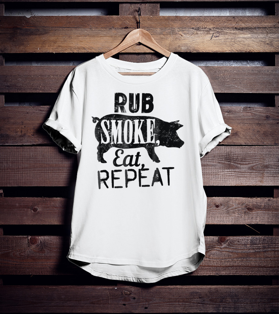 Rub Smoke Eat Repeat BBQ Pig T-Shirt