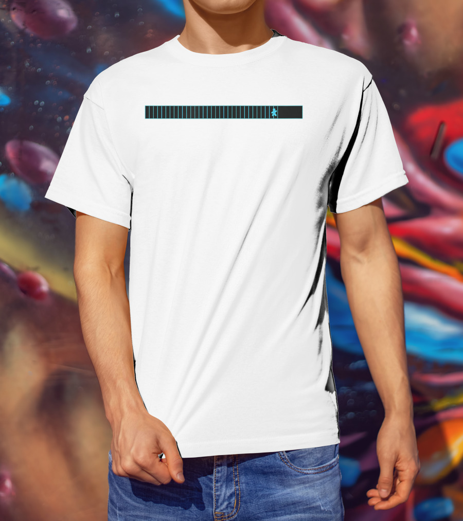 Pac-Man Running Marathon Pixel Human Progress Bar T-Shirt