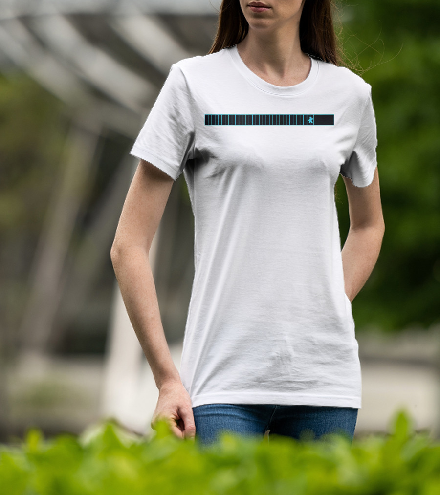 Pac-Man Running Marathon Pixel Human Progress Bar T-Shirt