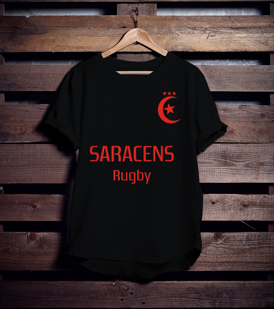 Saracens Rugby Vintage Crest Three Stars Champion T-Shirt