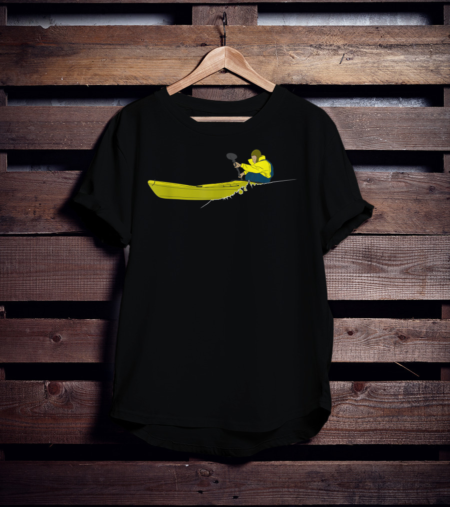 Sea Kayak Ocean Adventure Touring With Yellow Canoe And Paddle T-Shirt