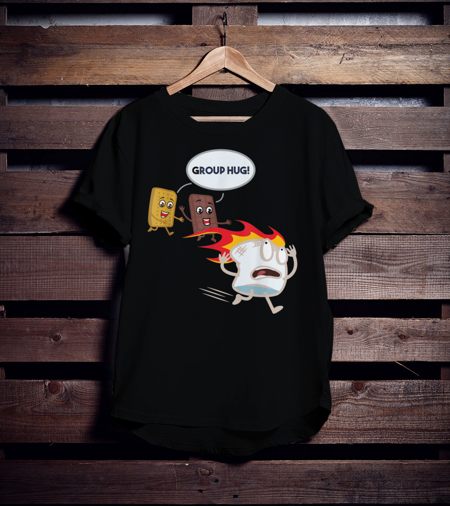 Group Hug S'mores Marshmallow Camping Roastin' T-Shirt