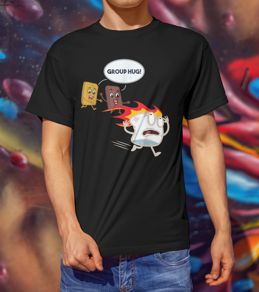 Group Hug S'mores Marshmallow Camping Roastin' T-Shirt