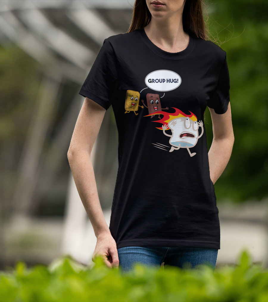 Group Hug S'mores Marshmallow Camping Roastin' T-Shirt