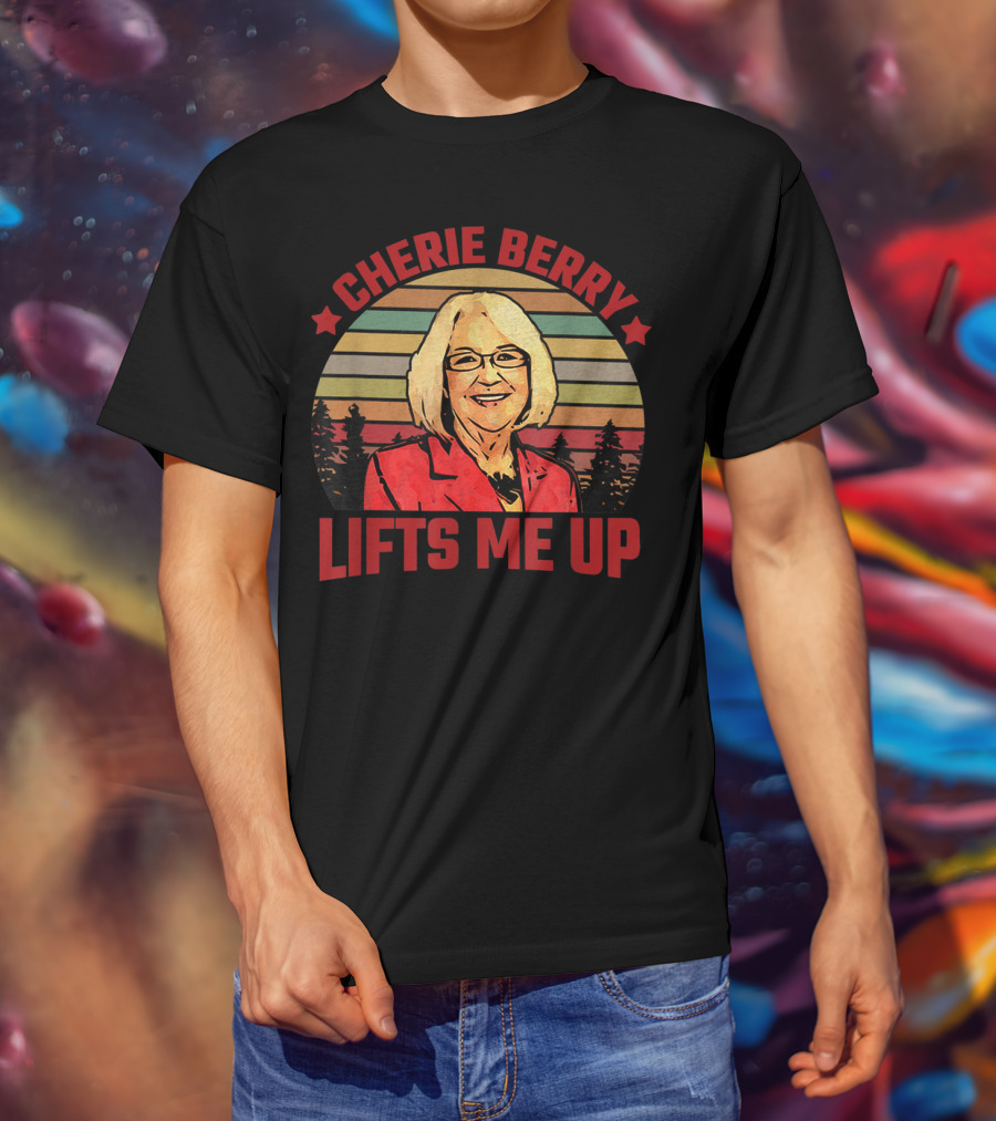 Cherie Berry Lifts Me Up Vintage Style Retro Sunset T-Shirt