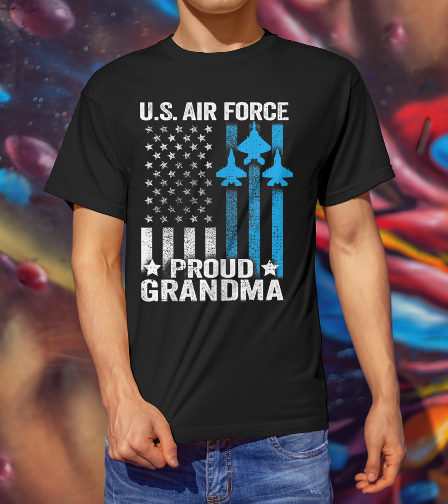 U.S. Air Force Proud Grandma Stars And Jets USAF T-Shirt