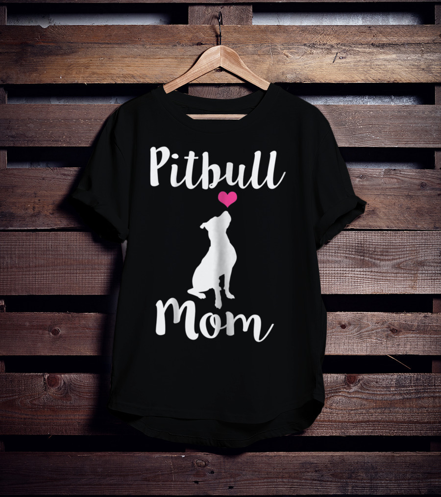 Pitbull Mom Pit Bull Dog Heart T-Shirt