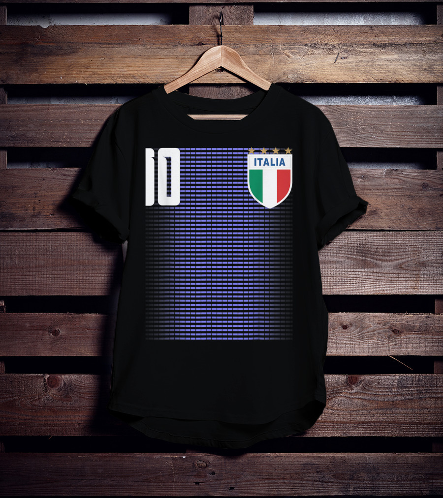 Italia Italian Italiano Italy Calcio Soccer Jersey Number 10 Crest With Stars T-Shirt