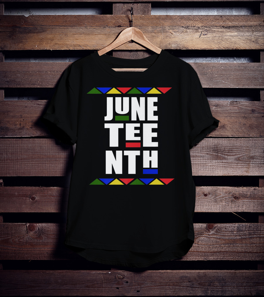 Juneteenth Independence Day Celebration Colorful Block Text T-Shirt