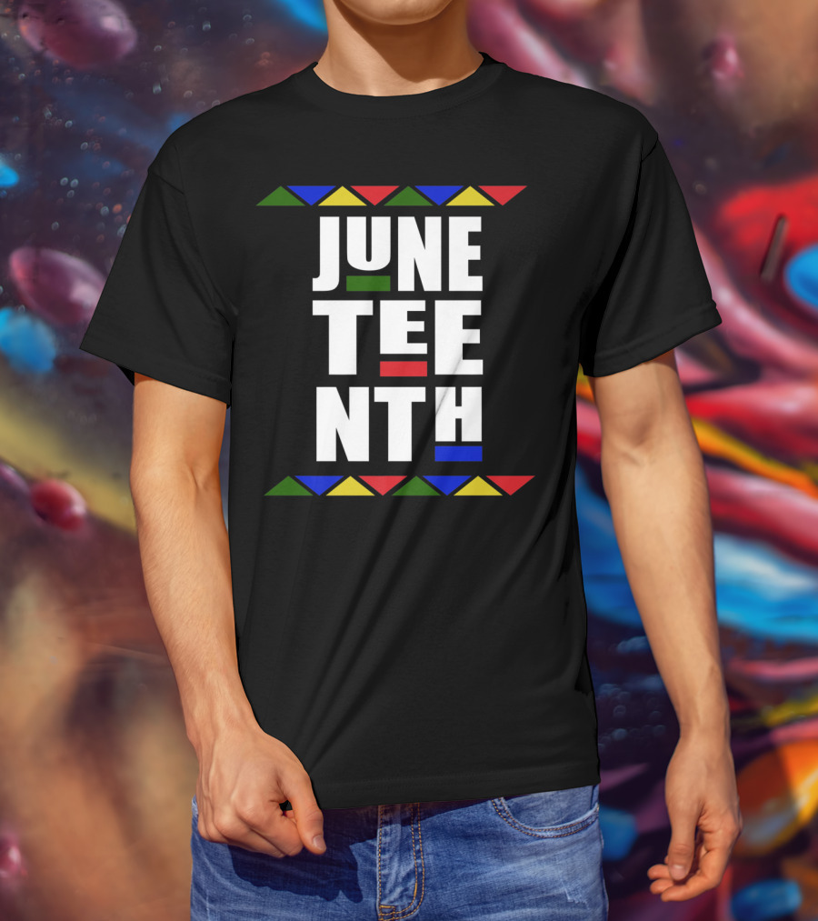 Juneteenth Independence Day Celebration Colorful Block Text T-Shirt