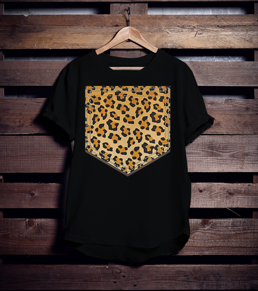 Leopard Print Pocket Cool Animal Lover Cheeta T-Shirt