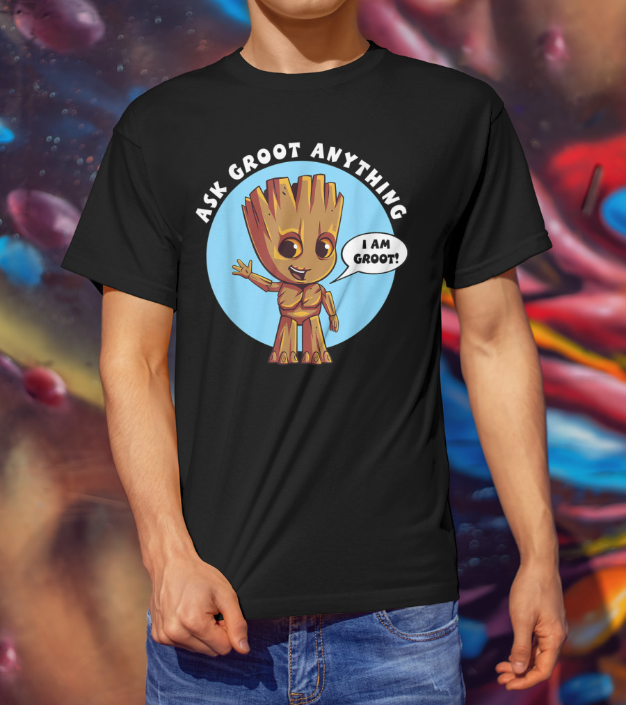 Ask Groot Anything I Am Groot Marvel T-Shirt