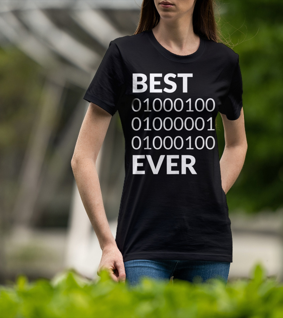 Mens Best Dad Ever Binary Code 01000100 01000001 01000100 T-Shirt