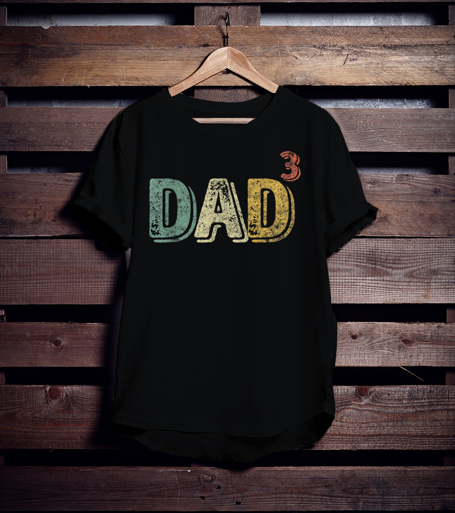 Dad Cubed Dad Of Three Father Mens T-Shirt