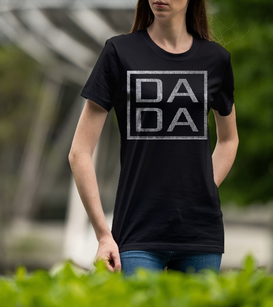 Mens Distressed Dada Funny Father's Day Rectangle T-Shirt
