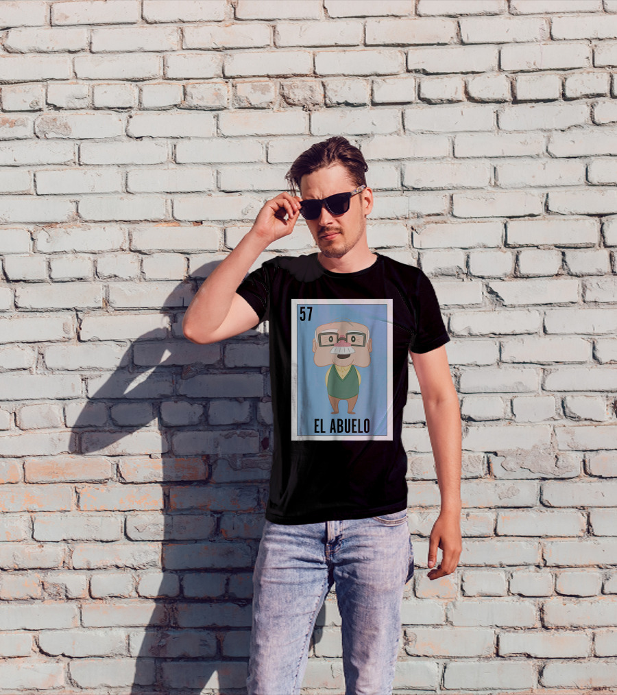 Mens Mexican Loteria El Abuelo 57 T-Shirt