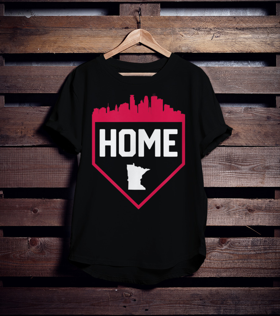 Minneapolis Minnesota Home Plate Baseball Skyline T-Shirt
