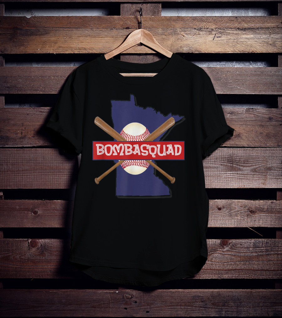 Bombasquad Minnesota Baseball Crossed Bats And Ball T-Shirt