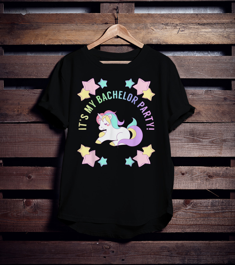 IT'S MY BACHELOR PARTY Unicorn And Stars T-Shirt
