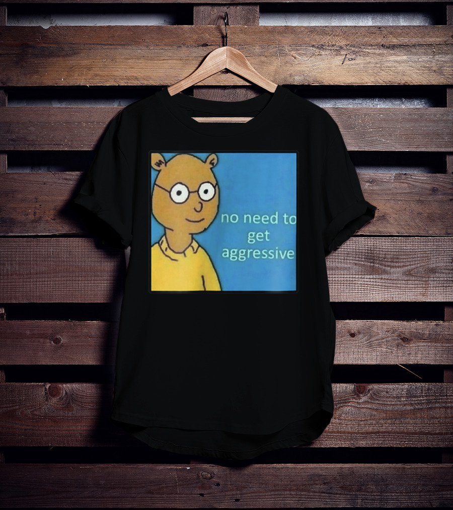 No Need To Get Aggressive Meme Bear Funny Aesthetic T-Shirt