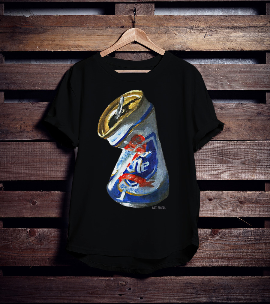 Pabst Blue Ribbon Crushed Beer Can T-Shirt