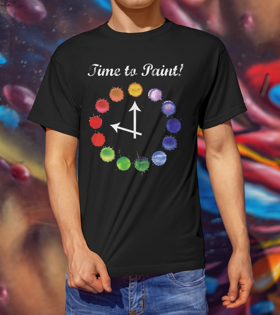 Time To Paint Colorful Clock Palette T-Shirt