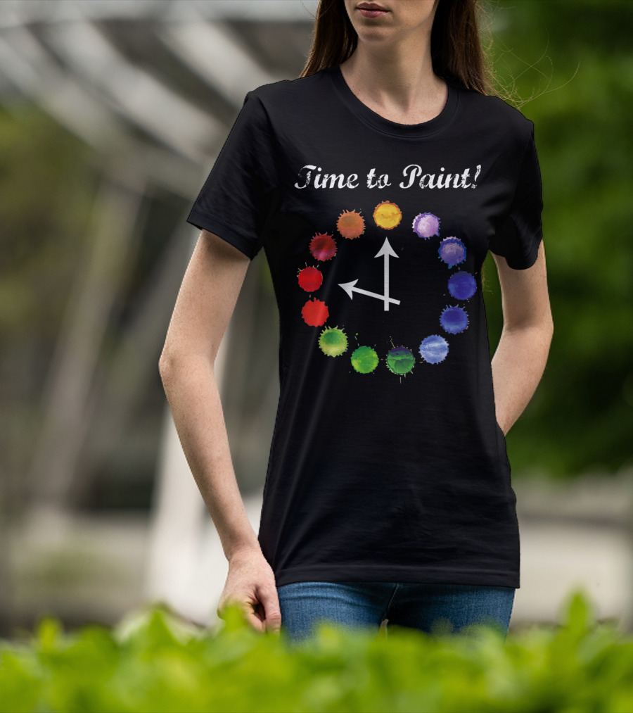 Time To Paint Colorful Clock Palette T-Shirt