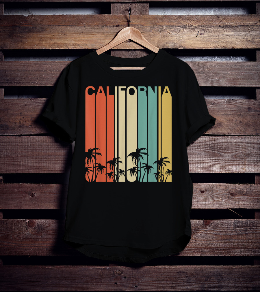 California Retro Surf Vintage 80s Beach Palms T-Shirt