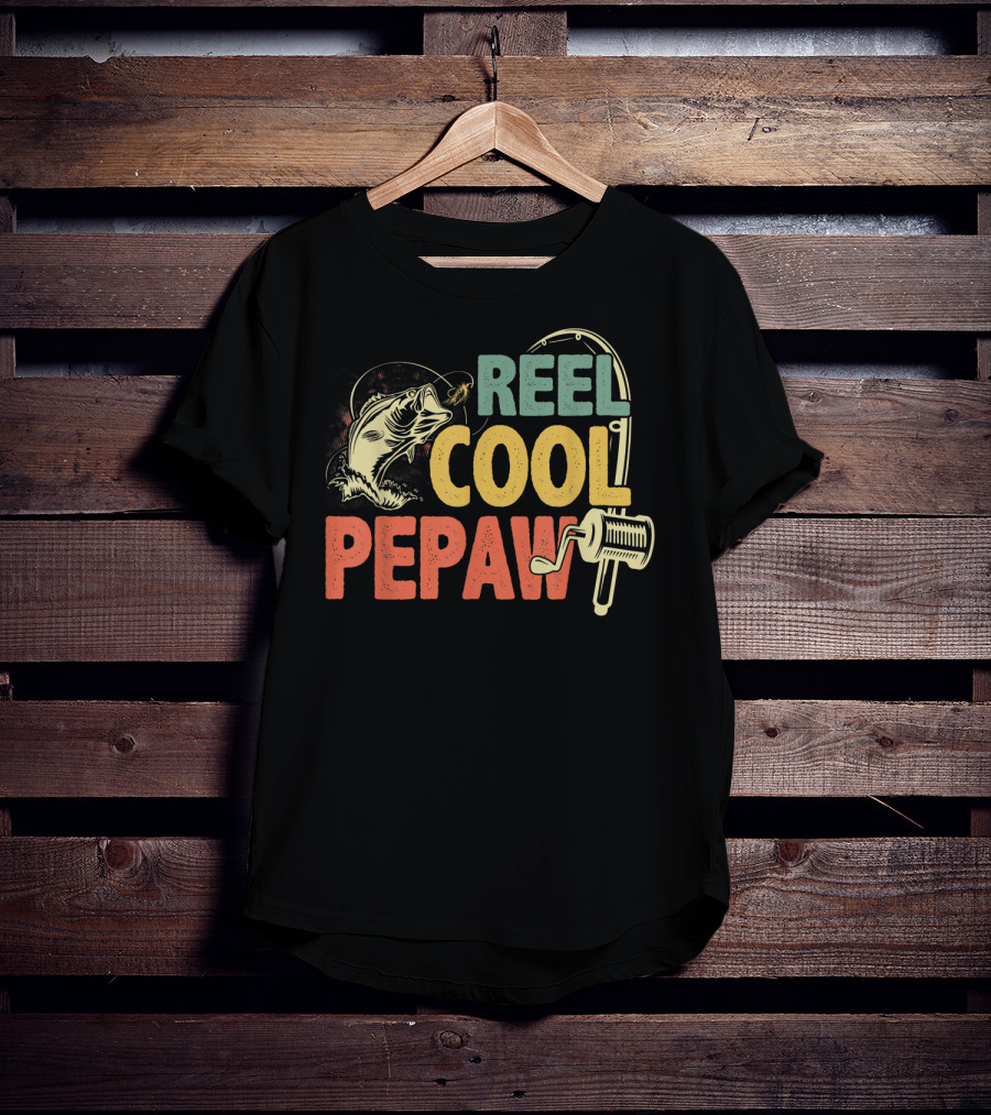 Retro Vintage Reel Cool Pepaw For Fishing Enthusiasts T-Shirt