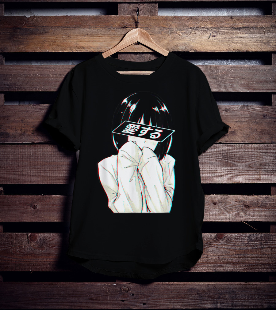 Sad Anime Girl Ai Suru Trashy Waifu Clothing Anime T-Shirt