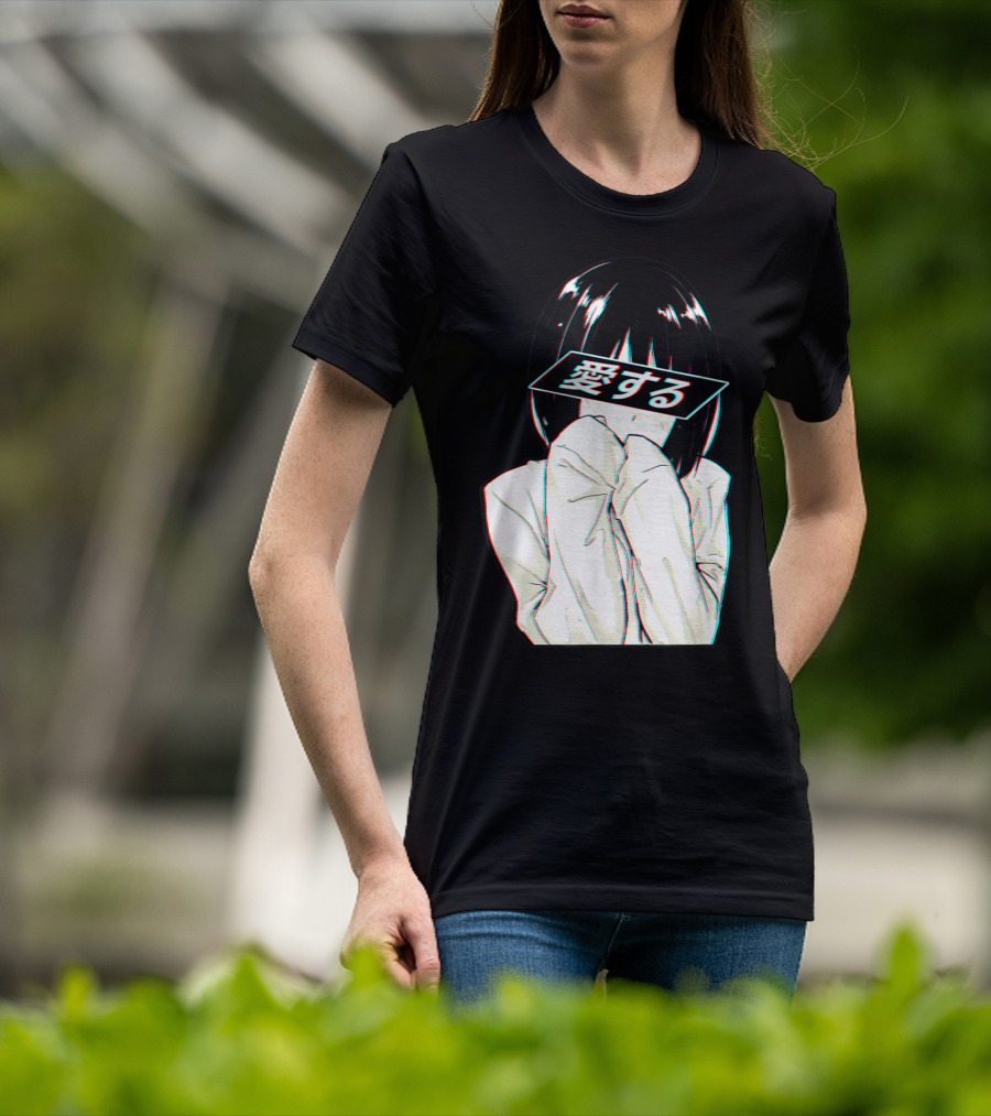Sad Anime Girl Ai Suru Trashy Waifu Clothing Anime T-Shirt