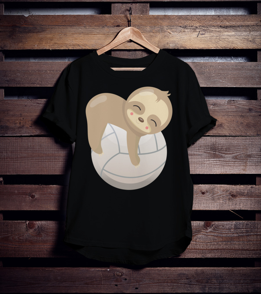 Sloth Volleyball Animal Love Cute Sleeping Baby T-Shirt