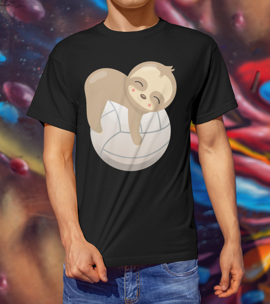 Sloth Volleyball Animal Love Cute Sleeping Baby T-Shirt