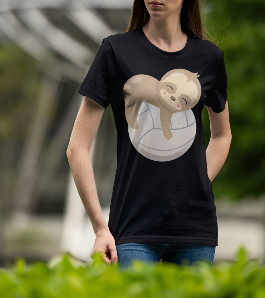 Sloth Volleyball Animal Love Cute Sleeping Baby T-Shirt