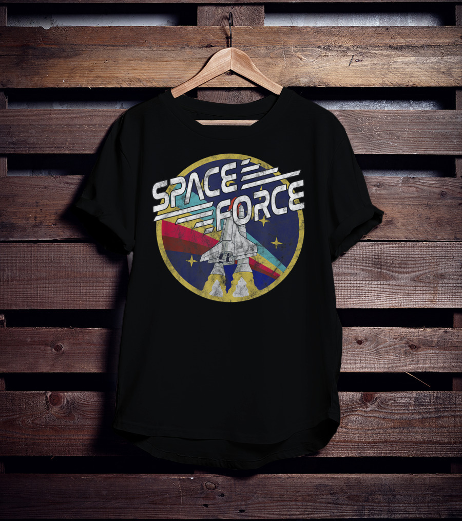 Space Force Retro Shuttle Badge T-Shirt