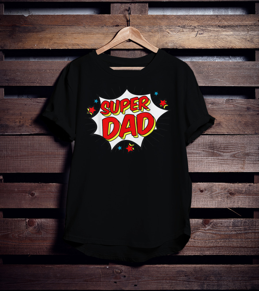 Superhero Super Dad Comic Book Style Matching Family Hero T-Shirt