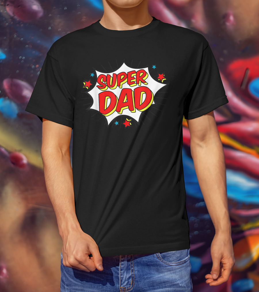 Superhero Super Dad Comic Book Style Matching Family Hero T-Shirt